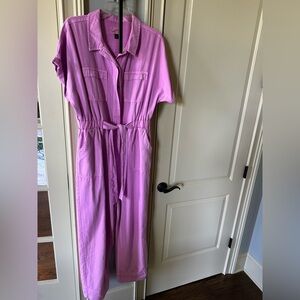 Vibrant Pink Jumpsuit with Belt